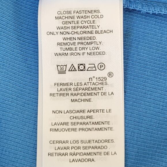 Lauren Ralph Lauren Long Sleeve Gold Button Ruffle Cuff Rib Knit Top Size L Blue - Picture 5 of 8